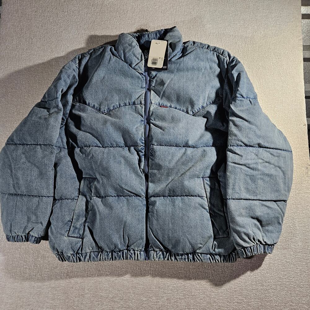 Levi Strauss Down Puffer Jacket Mens Large Blue NWT Feather Filled